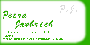petra jambrich business card